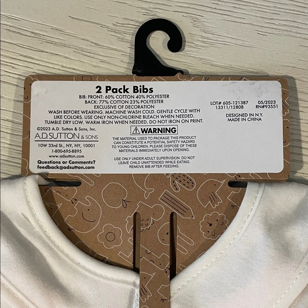 Baby Essentials Halloween Pumpkin Bib Set - White and Orange